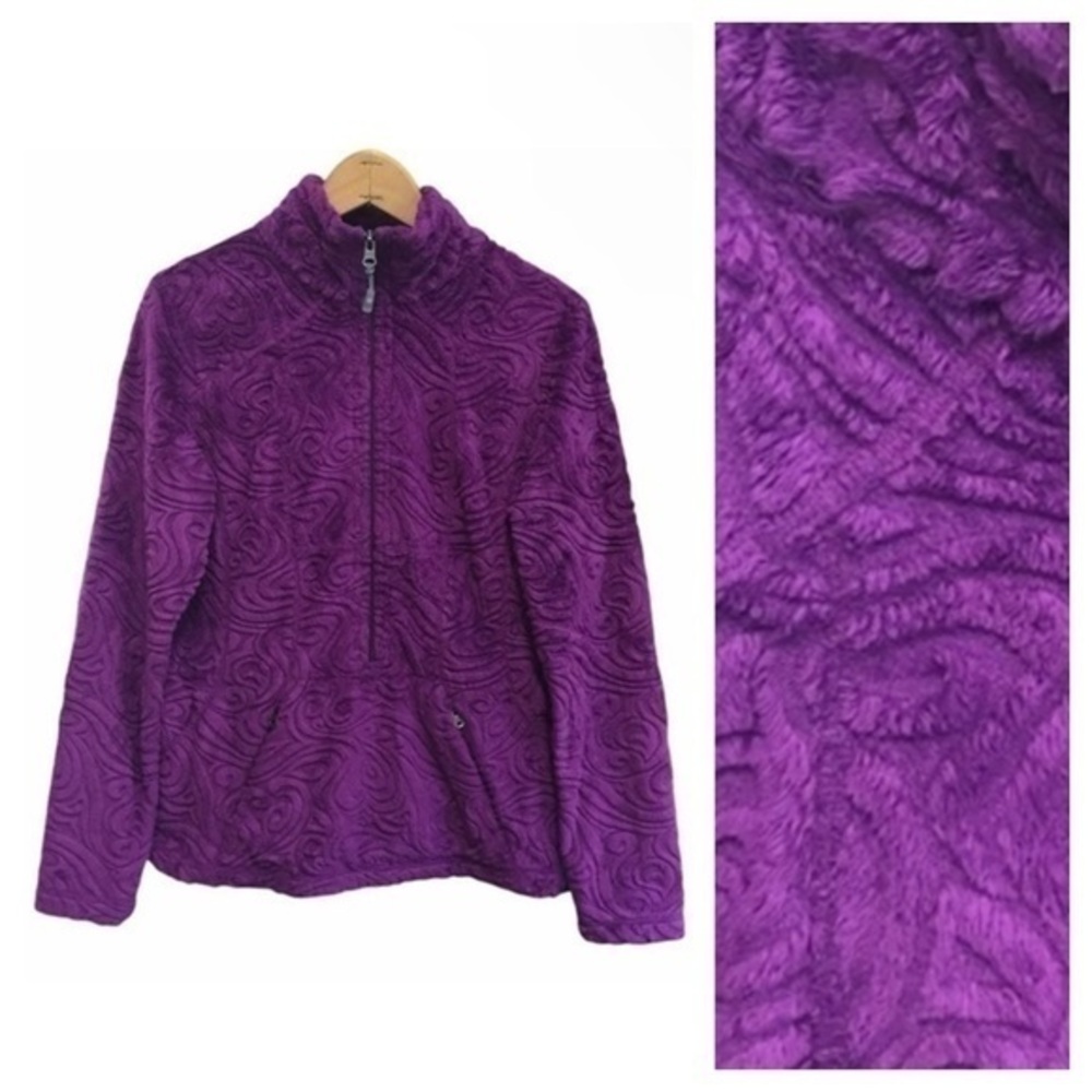 Athleta Purple Plush Sherpa Half Zipper Pullover Jacket Small